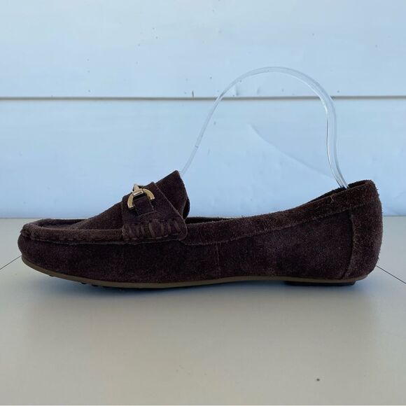 Isaac Mizrahi Live! Slip On Moccasins Shoes Brown Gold Women’s Size 6.5 - Picture 7 of 11
